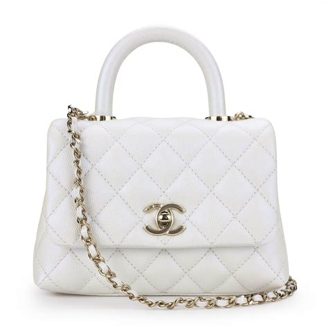 chanel coco handle white|chanel mini coco handle bag.